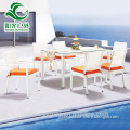 European style beauty furniture PE rattan outdoor table and chairs dining sets
